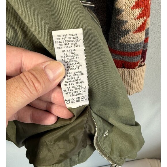 Thread & Supply Women Hooded Jacket Small Aztec Southwest Utility Olive Green - Picture 13 of 13